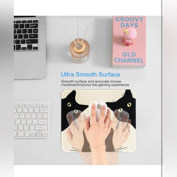 Square Cute 3 cats Mouse pad Non-Slip Rubber Base (Three Cats) NIP - Picture 5 of 9